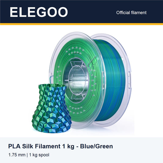 ELEGOO PLA Silk Filament 1 kg - Blue/Green [ELEGOO branded card]