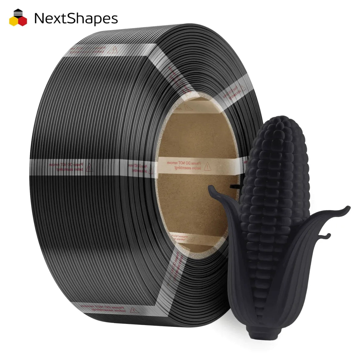 NextShapes PETG refill filament – Black, 1 kg spoolless coil