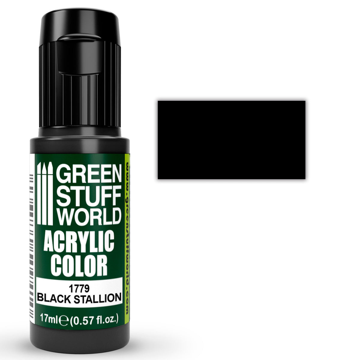 Green Stuff World Acrylic Color Black Stallion 17ml