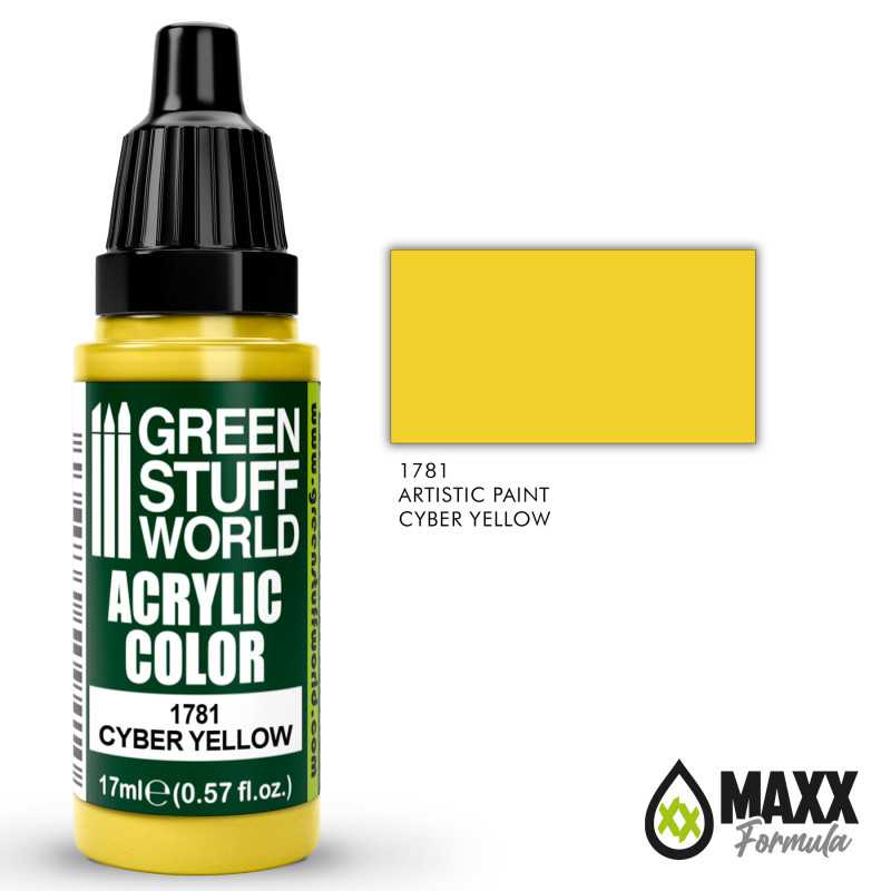 Green Stuff World Acrylic Color Cyber Yellow 17ml