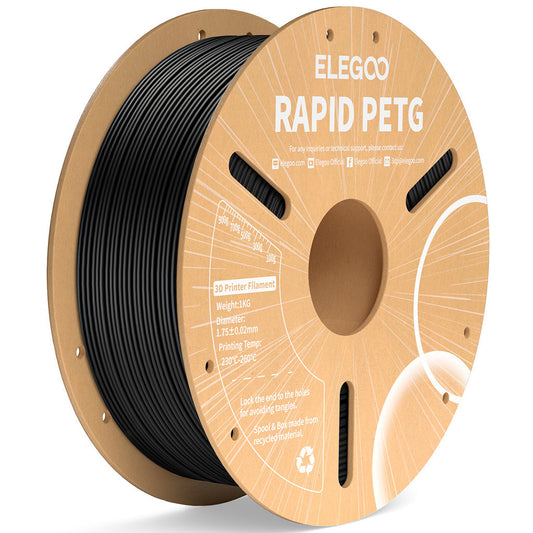 ELEGOO Rapid PETG 1 kg Black filament spool