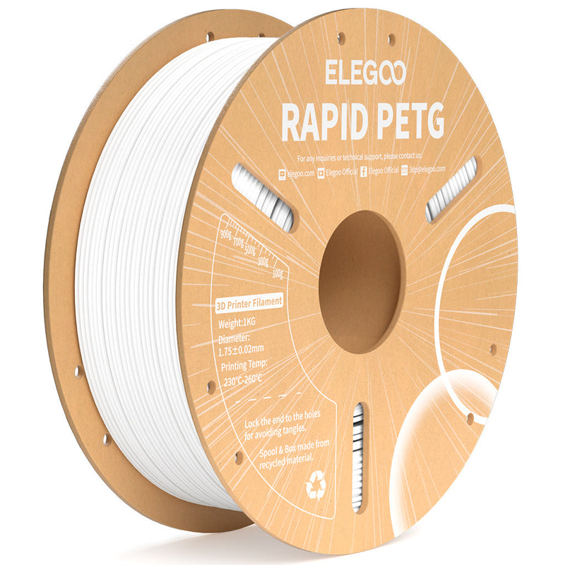 ELEGOO Rapid PETG 1 kg White filament spool